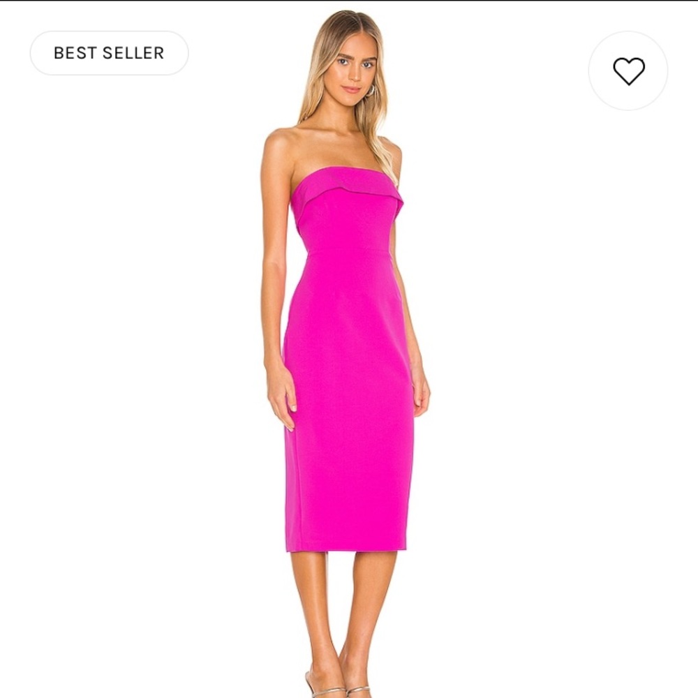 Bardot Zorianna hot pink strapless dress